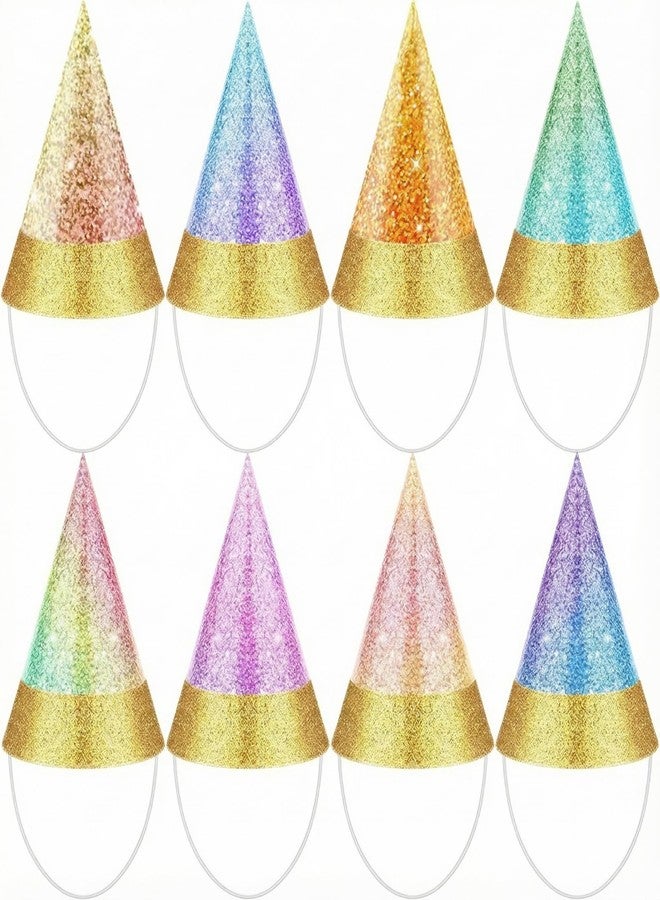Sonwyoung 40 Pcs Mini Birthday Party Hats for Stuffed Animals Toys Colorful Glitter Tiny Cone Party Hats for Cats and Dogs(Bright Color) - Image 1